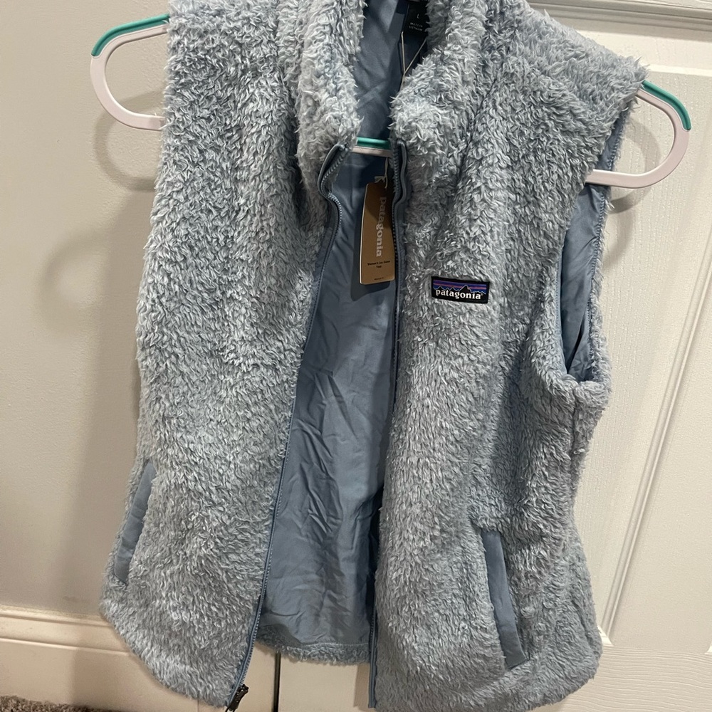Brand New Patagonia Light Blue Fur Vest